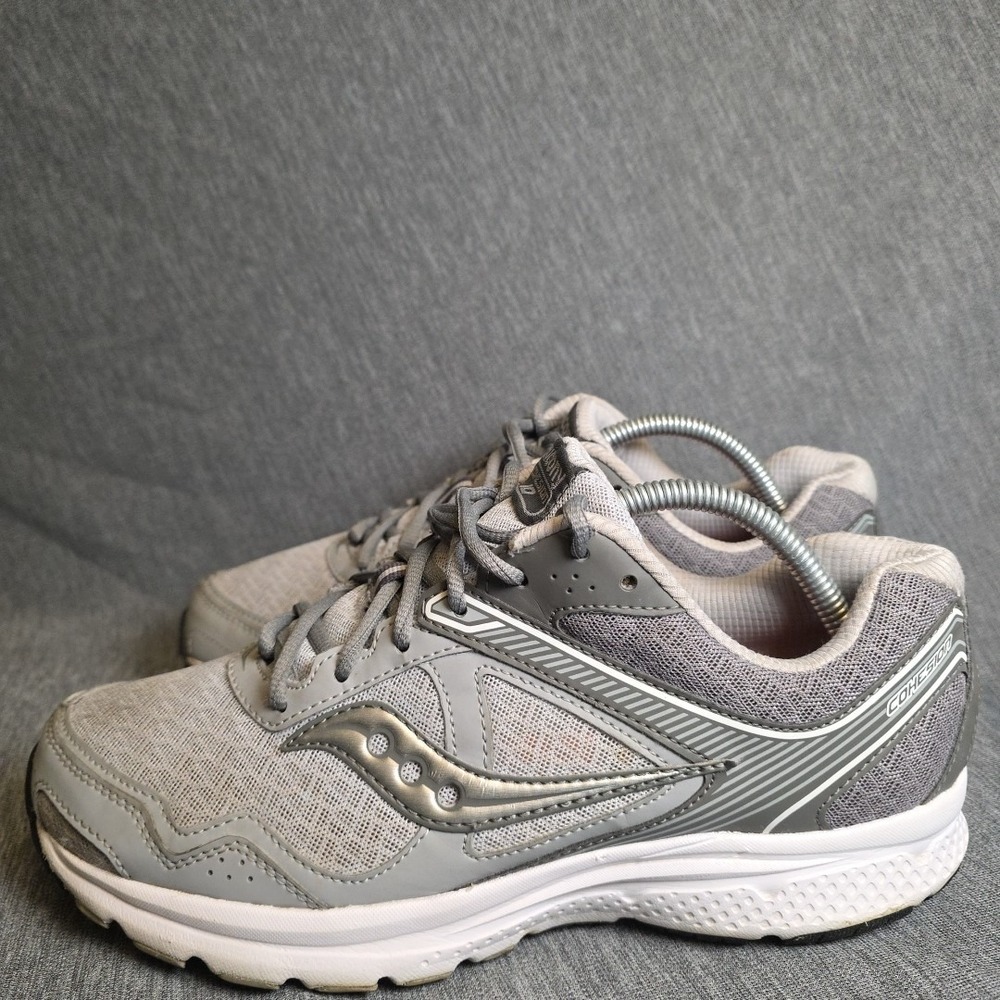 Saucony Women's Cohesion 10 Running Shoes Gray White Size US 10 W, UK 8, EUR 42